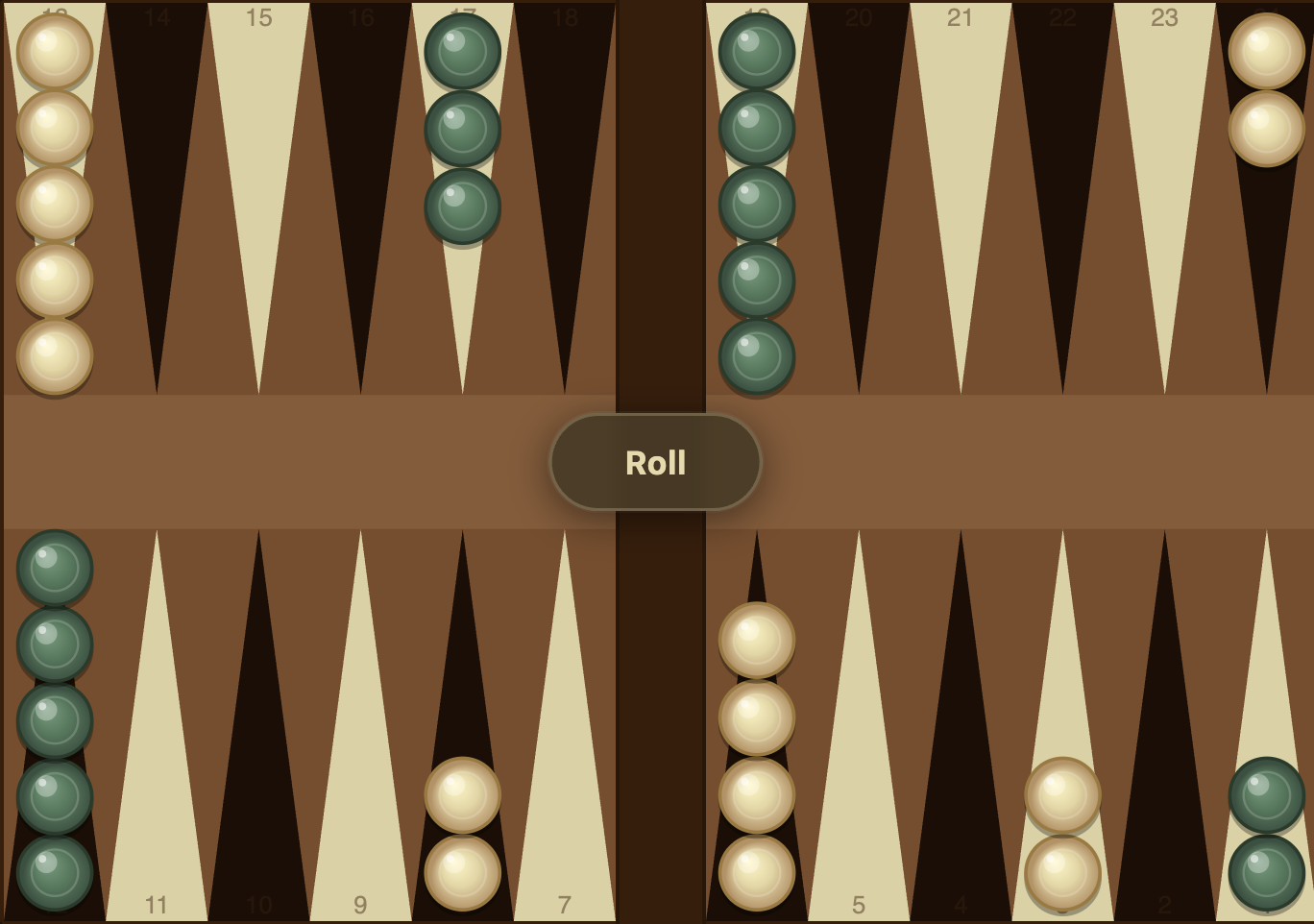 Backgammon åbningstræk 5-3: lav 3-punktet ved at flytte 8/3 og 6/3